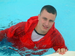 wet anorak in pool