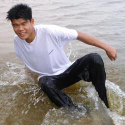 swimming in beach pants